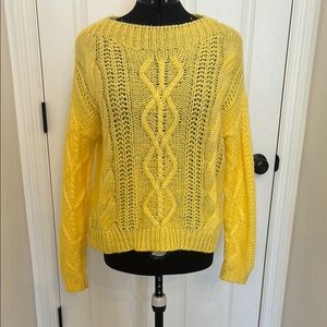 Yellow Cable Knit Sweater